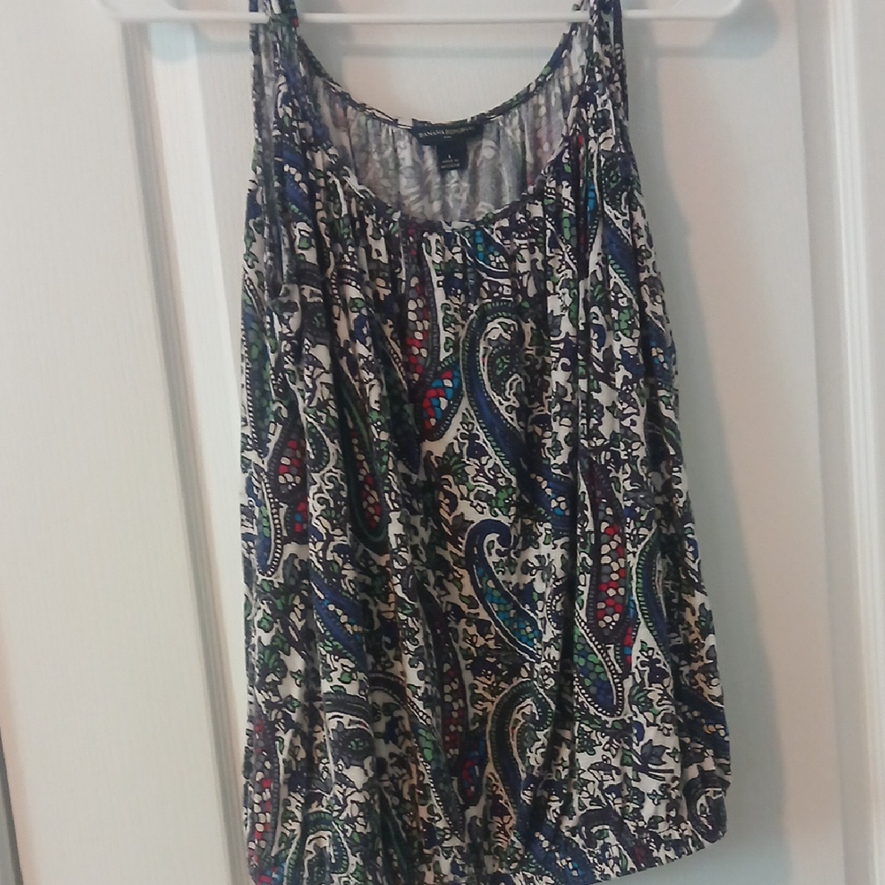 Banana Republic Black and White Relaxed Sleeveless Tank Top